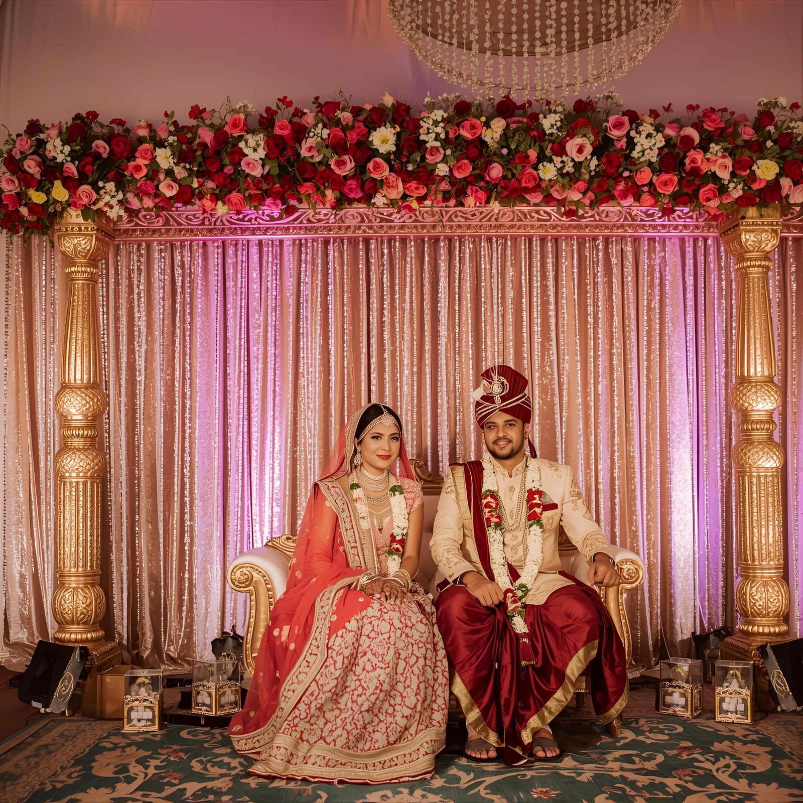 Reception Stage Decoration and Guest Seating Setup in Pune